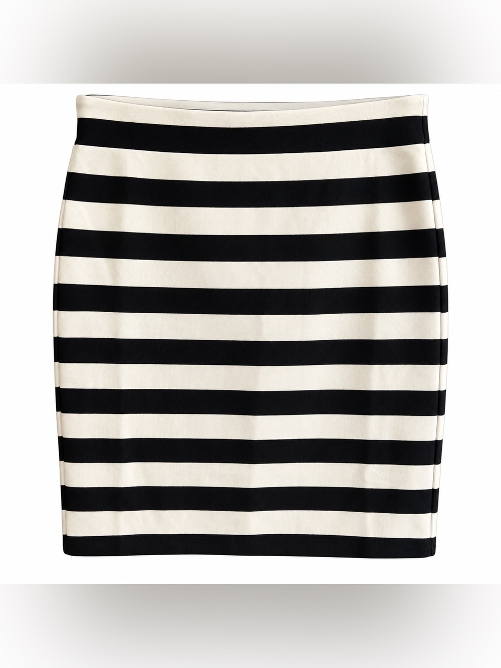 LOFT Black & Ivory Striped Stretch Pencil Skirt Size Small